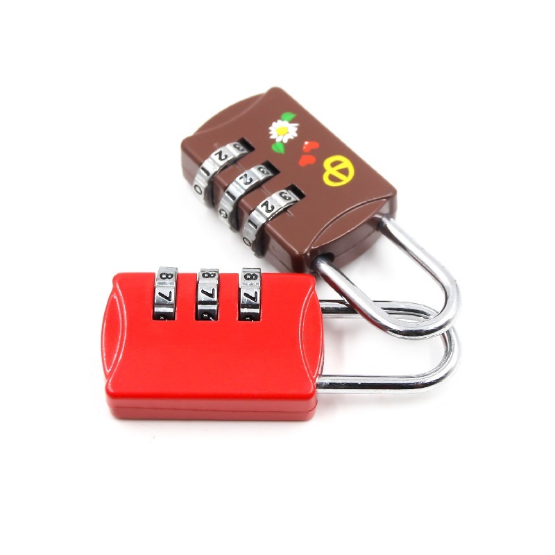 8019 3-digit combination lock case bag backpack gym padlock zipper cabinet lock source factory
