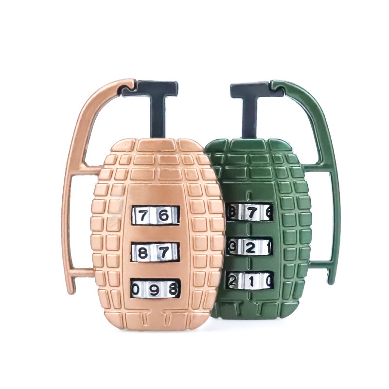 Metal grenade digital password lock luggage pull lever tool case bag lock gym stationery gift padlock new style