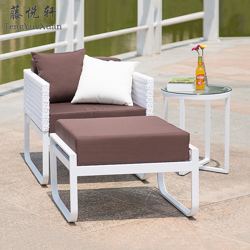 Factory Rattan Outdoor Mesh Recliner Furniture Garden sets Aluminum Lounger Chair Beach Sun Lounger for Hotel Swimming Pool