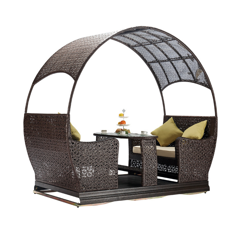 Modern outdoor patio swing chair chair for 4 people and tea table