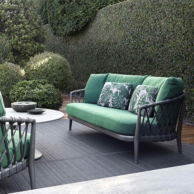 Good quality rope garden outdoor patio set wicker sofa chair