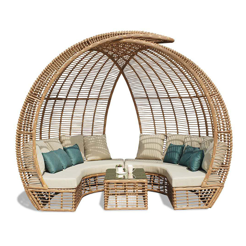 Wholesale Customized Rattan Weaving Good Stability Luxury Weave Brown Wooden Cat Tree House