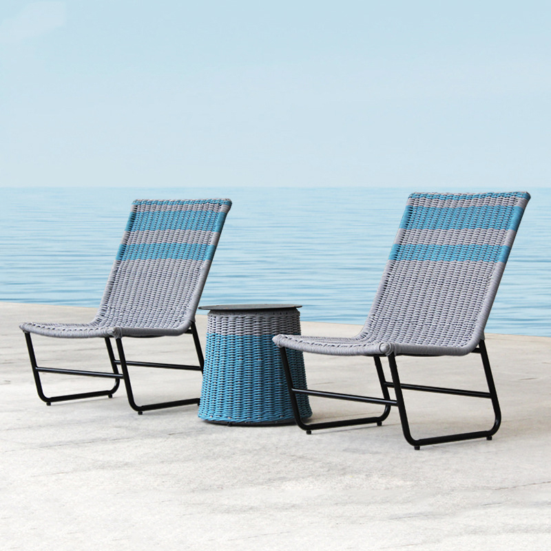 Low Price Outdoor Leisure Rattan Chair Set Aluminium Balcony Beach Chair