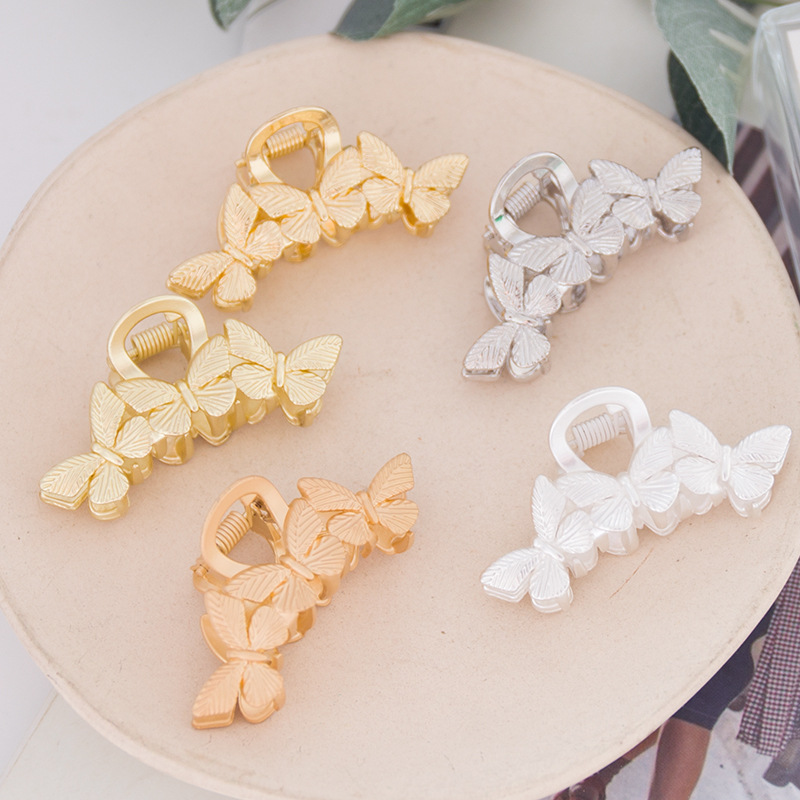 Double Flowers Shaped Metal Hair Claw Clips Hair Catch Barrette Jaw Clamp for Women Half Bun Hairpins for Thick Hair